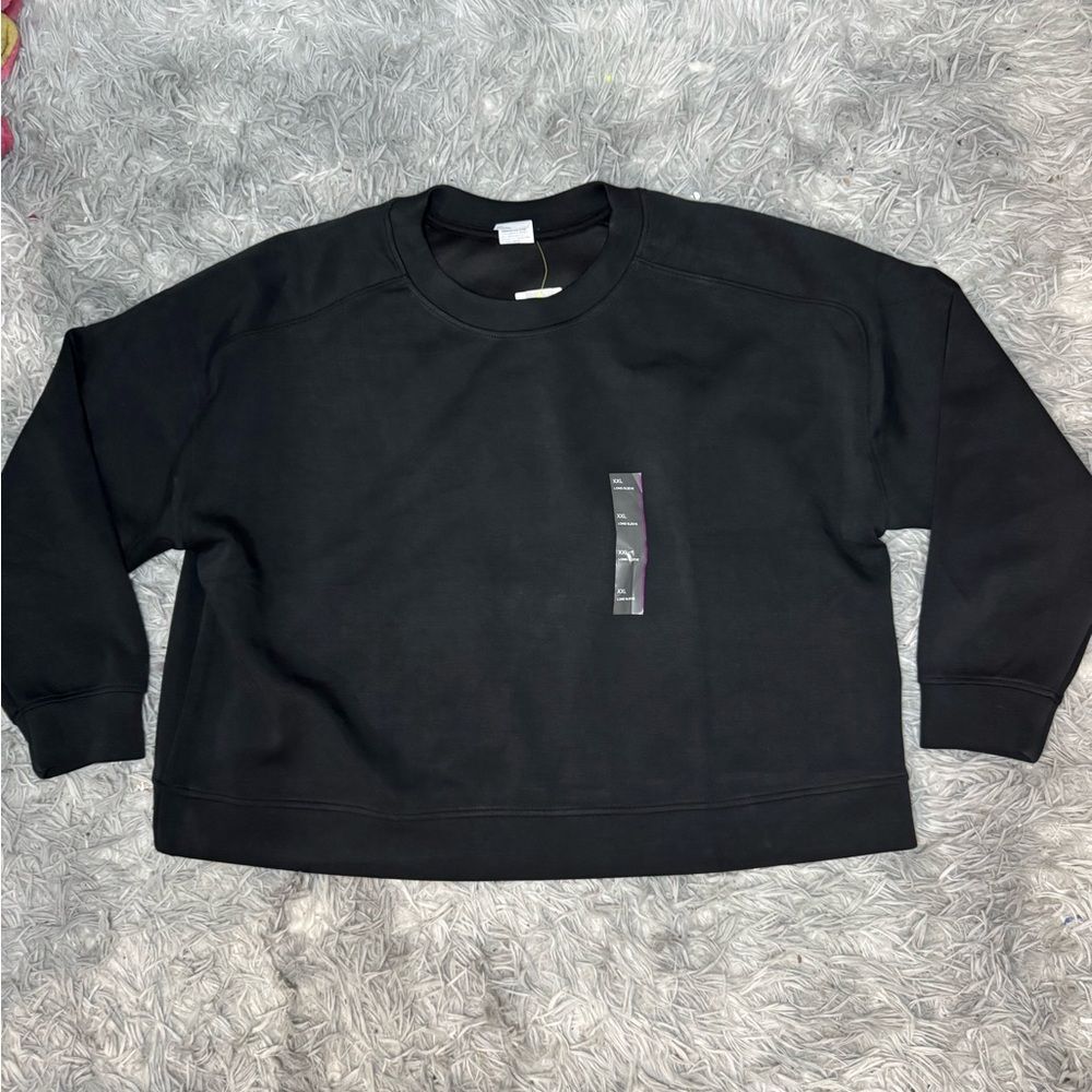 All In Motion Women’s Sleek Crewneck Sweatshirt - Black Size XXL NWT